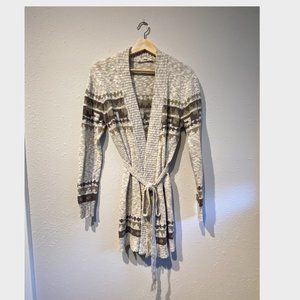 3/$45 Lovestitch Aztec Long Cardigan Fabric Belt
